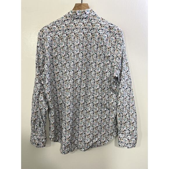Robert Graham Abstract Boho Button Up Shirt L Flip Cuff Artsy Preppy Maximalist - Picture 2 of 14